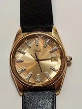 Beautiful Piaget w/ 33 Real White Natural Diamonds  Quartz 7J Watch Mens women's