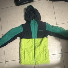 Columbia Unisex Kids M Colorblock Hooded Full Zip Ski Jacket Green/Black