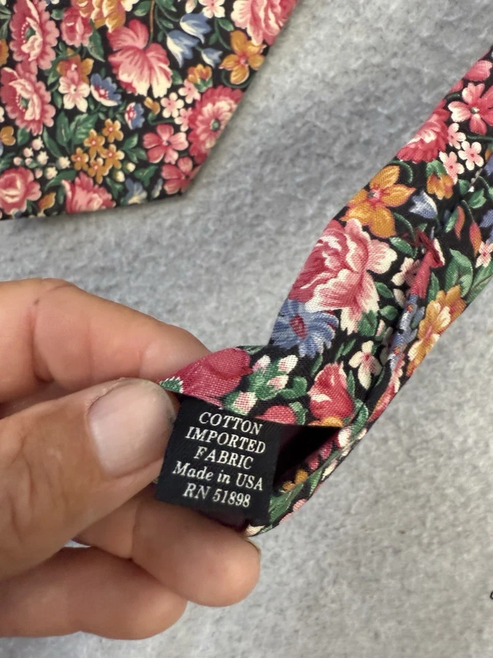 Галстук танго цветочный розовый хлопок - Изображение 4 из 4