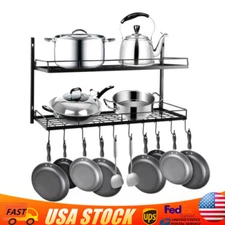Pot and Pan Rack Organizer Hanger Storage Wall Holder Kitchen Cookware Hanging