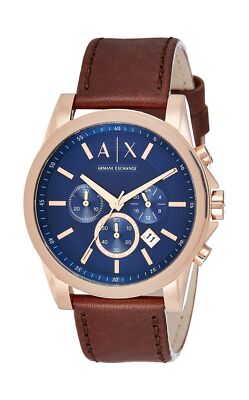 Armani Exchange Men's AX2508 Brown Leather Watch 723763236621|