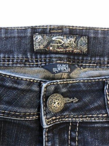 Silver Jeans Suki Surplus W30/L32 Medium-Dark Wash Embellished Bootcut EUC - Picture 5 of 11