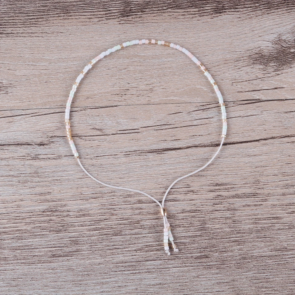 Pulseras de amistad ajustables hechas a mano románticas con cuentas de semillas de cristal para joyería Foto 4 de 4