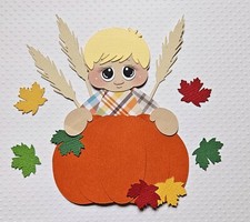 Pumpkin Boy Blonde Hair. Scrapbook, Card Making Paper Piecing