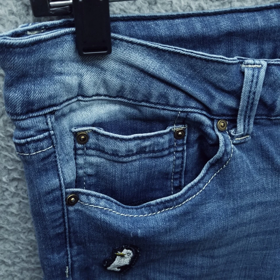 Indigo Rein女式11 Pactched蓝色短牛仔裤32.75英寸22.5英寸9.75 — 第 3/4 张图片