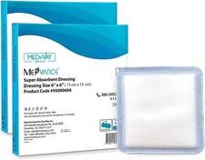 MedVance Super Absorbent Dressing, Non-Adhesive Pads 6x6 Inch 5x5 Pad