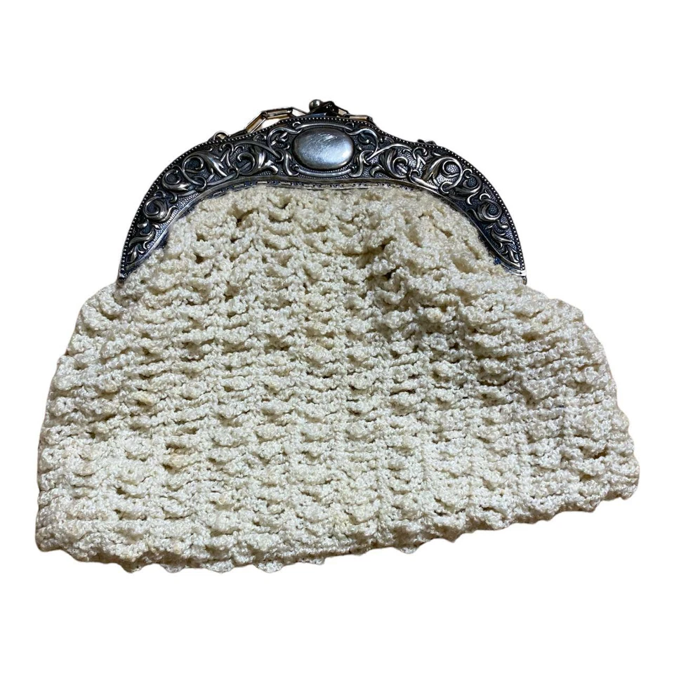 Retro clutch Bag silver plated 1900s Vintage women's Kraftalpacca handmade - Image 3 of 4