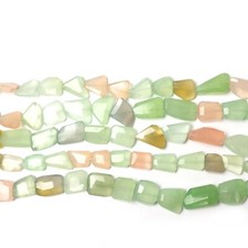 Natural Multi Chalcedon Beads 8 Inch Strand 16x17-15x26 MM Faceted Nugget Beads