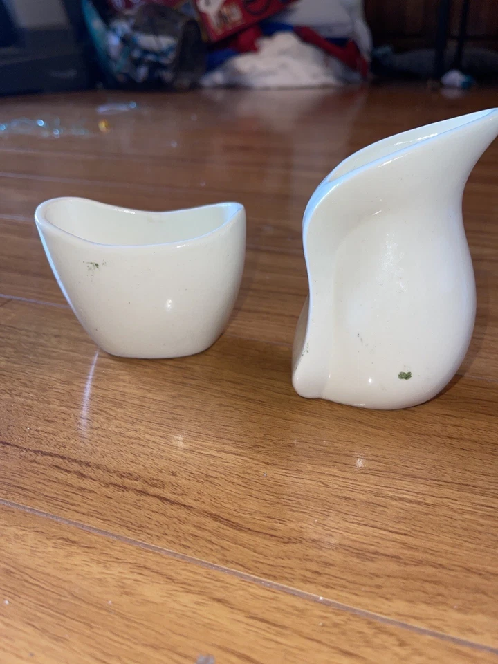 Crema y azúcar vintage nativa americana verde/marrón con marca Pawnee SPRCSD Foto 3 de 4