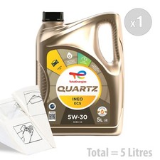 Total Quartz Ineo ECS 5w-30 Car Engine Oil Service Kit / Pack 5 LITRES 5L