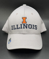 Captivating Headwear Illinois Fighting Illini Hat Unisex Strapback Gray NCAA