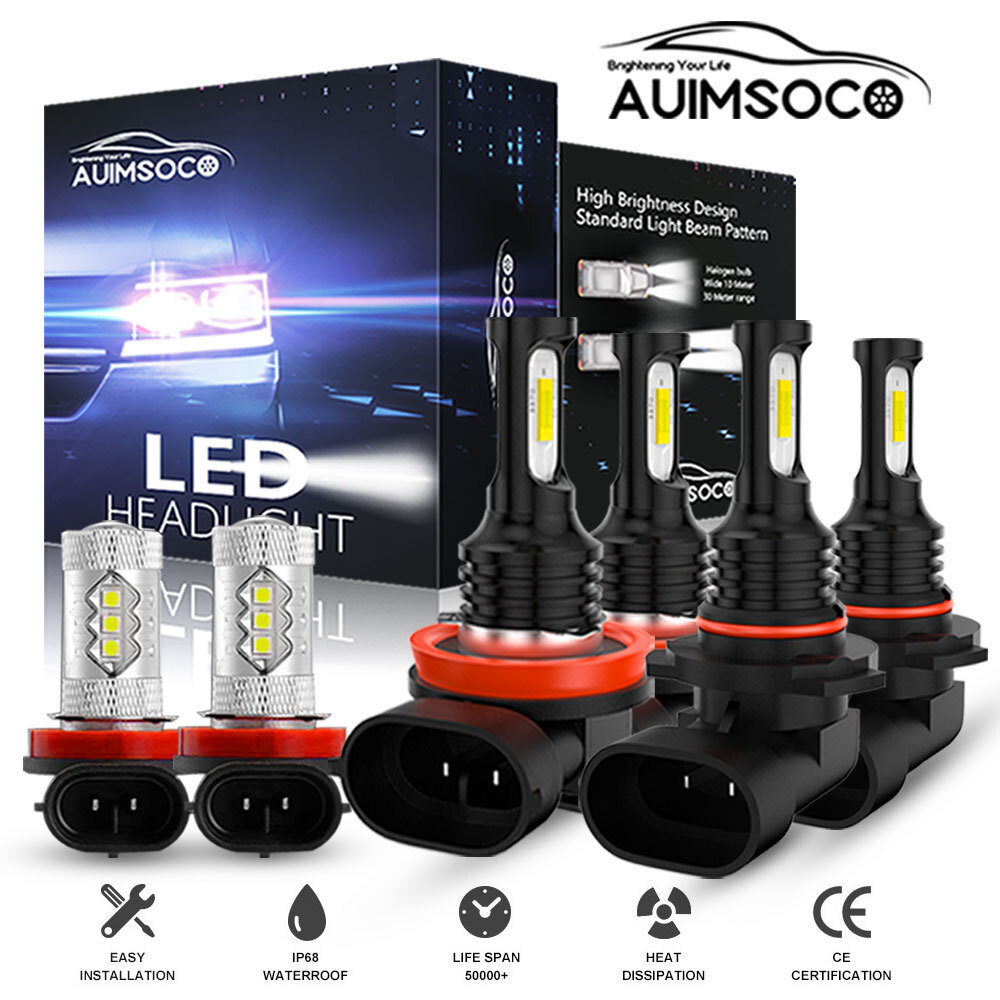 Para For Ford Edge 2007-2010 Faros LED de haz alto / bajo + luces antiniebla