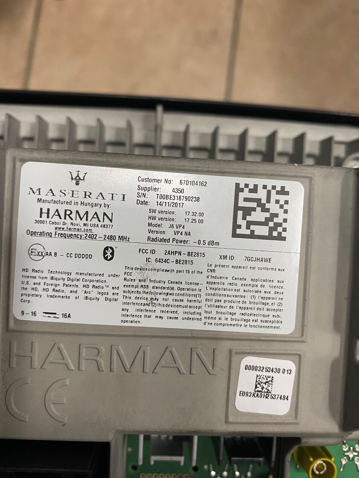 Maserati Ghibli 2017-2022 Head unit