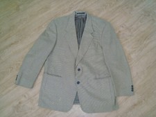 Herren Männer Blazer Anzug Oberteil Jacke Schurwolle senfgelb  gemustert Gr. 26