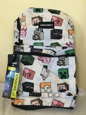 Minecraft Creeper 17" Laptop Backpack Multicolor New