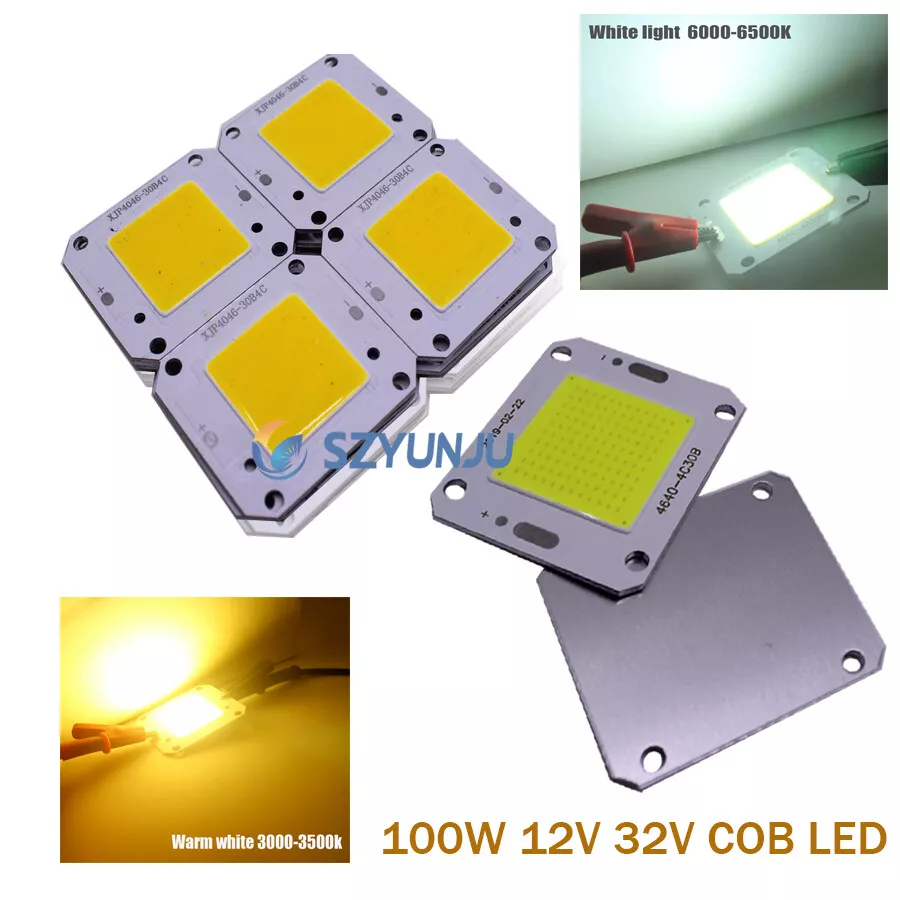 100W COB LED 40X46mm white warm white LED Chip Source for Flood Light DC12V  32V