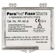 Coltene Whaledent PF161-6 ParaPost Fiber White Resin Esthetic Posts .060" 5/Pk