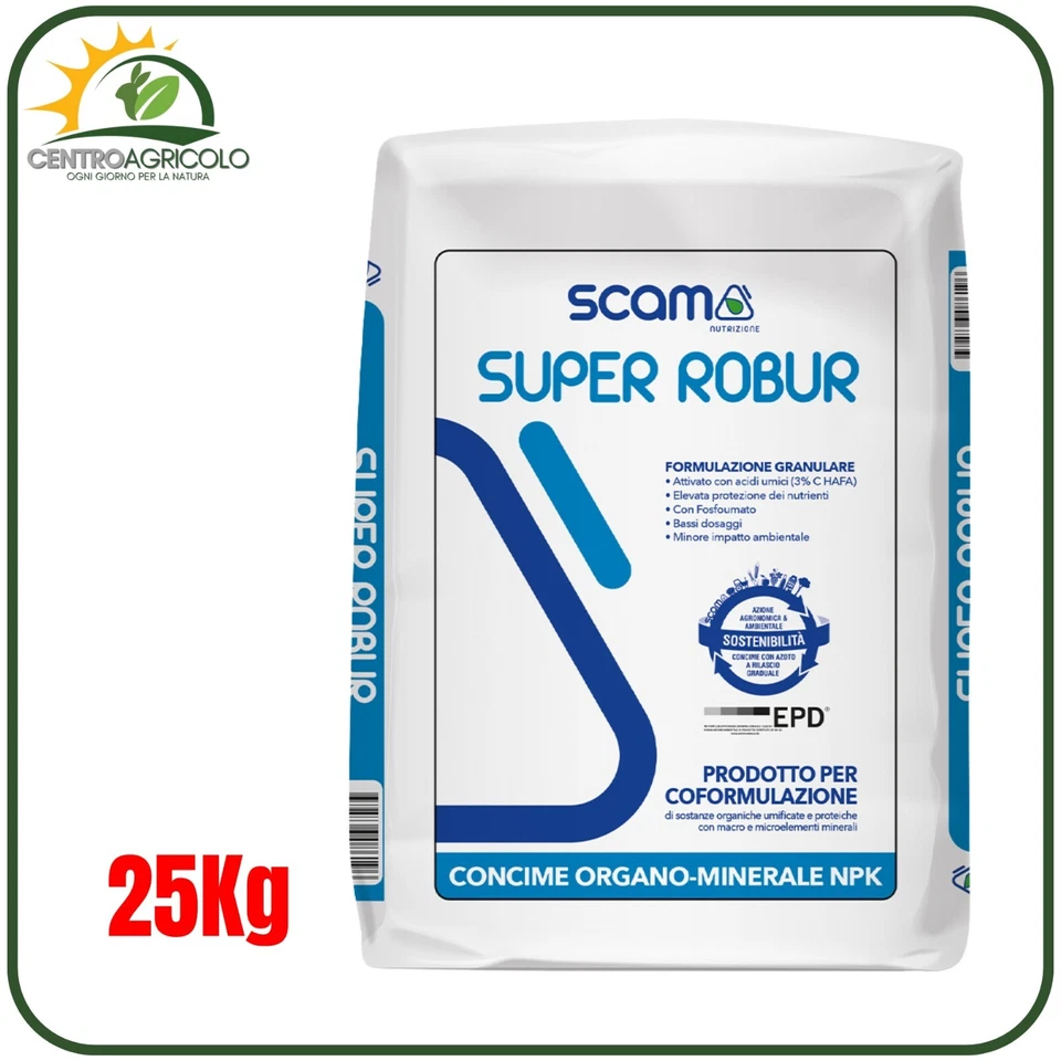 CONCIME FERTILIZZANTE SCAM SUPER ROBUR ORGANO MINERALE 25KG NPK 15-5-5 GRANULARE