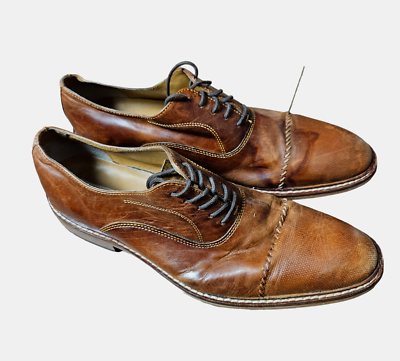 Joseph Abboud Essex Brown Leather Cap Toe Oxford Dress Shoes  display picture 2