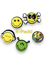Crocs AUTHENTIC Jibbitz Charms Smiley Face 5 Pk Alien Skull Crossbones Limited