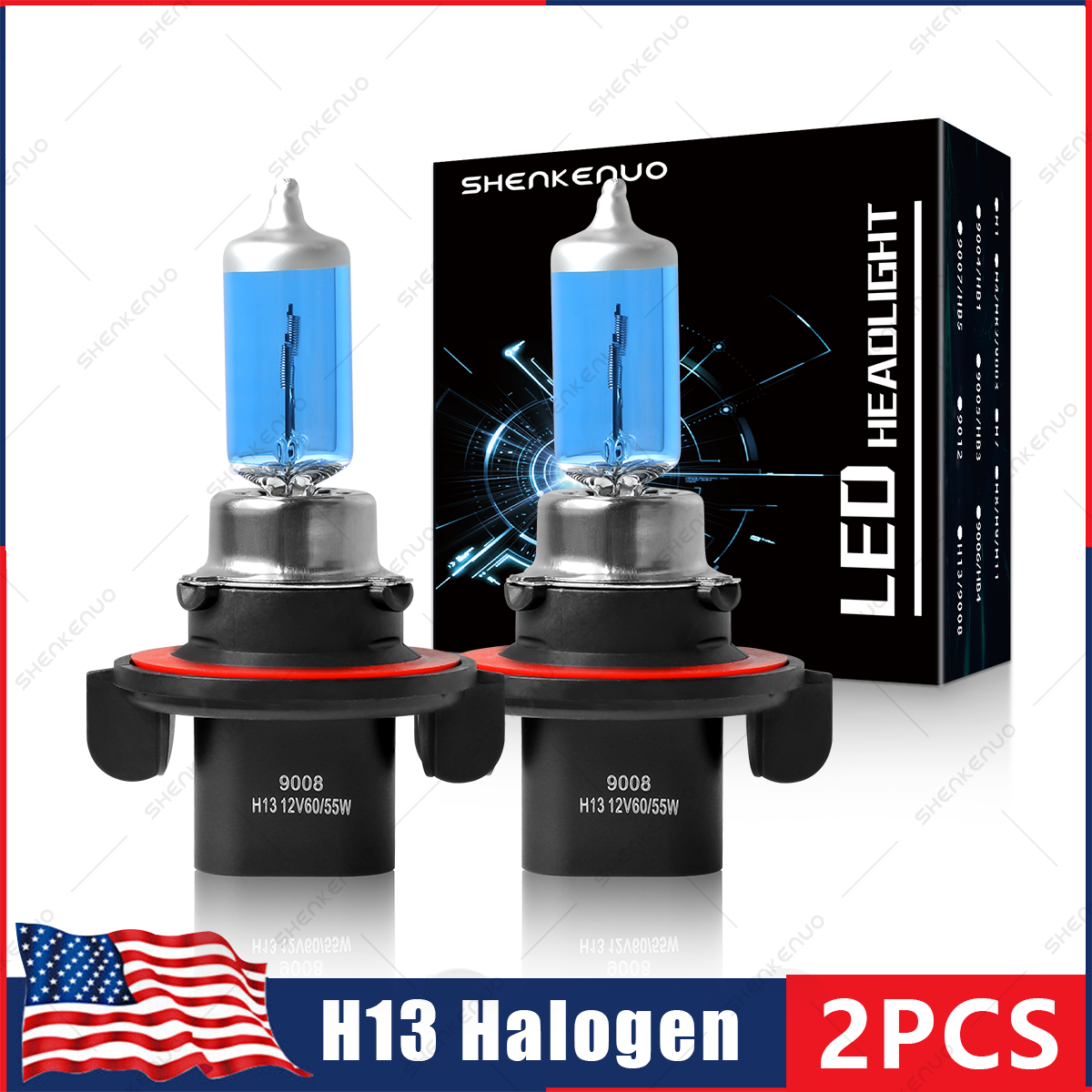 2006-2010 Ford Explorer H13/9008 4200K White Halogen Headlight Bulbs 2-Pack