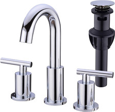 2-Handle 8 Inch Widespread Brass Bathroom Vanity Sink Faucet with Cupc Water Sup