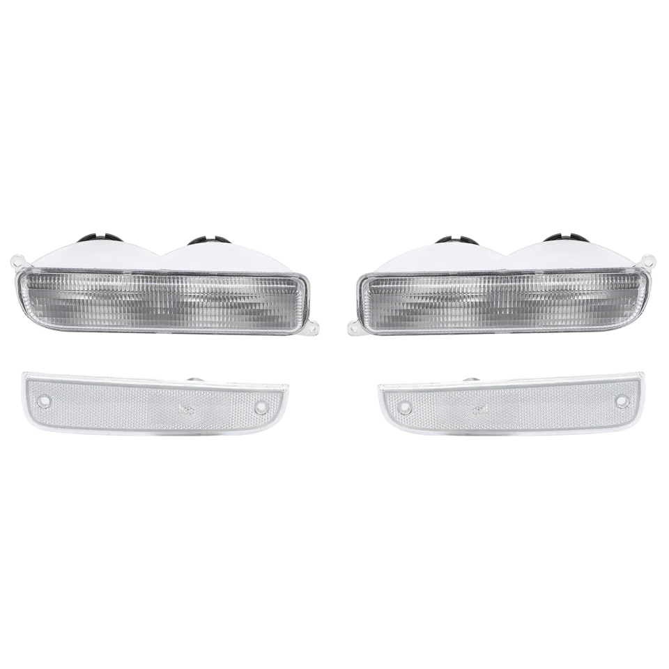 For 97-01 Jeep Cherokee XJ Chrome Clear Bumper Lights + Signal Corner Turn Lamps - Image 4 of 4
