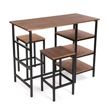 Tavolo con 2 sgabelli sedie tavolino a 3 ripiani in lengo per arredo casa bar sa