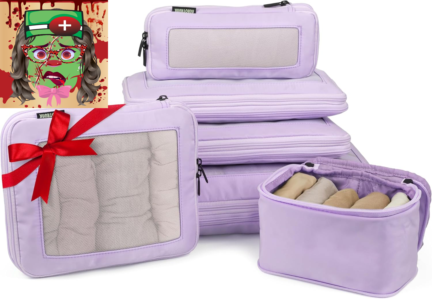 Compression Packing Cubes for Travel - Luggage Organizer Bags - Double Zipper-image