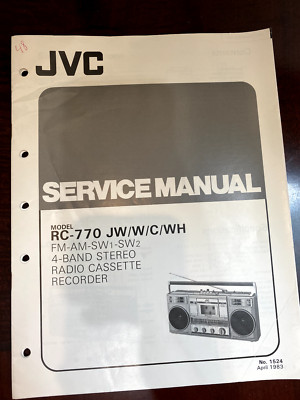 JVC RC-770 RC-770JW RC-770W RC-770C RRC-770WH Service Manual USA **ORIGINAL**