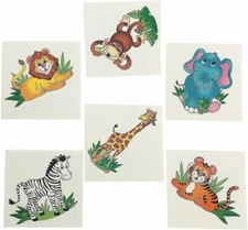 36 Zoo Animal Temporary Tattoos