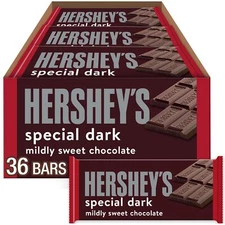 HERSHEY'S SPECIAL DARK Mildly Sweet Chocolate Candy Bars, 1.45 oz (36 Count)