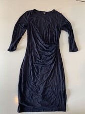 Ann Taylor 3/4 Sleeve Shift Dress Women's Small Petite Solid Navy Blue