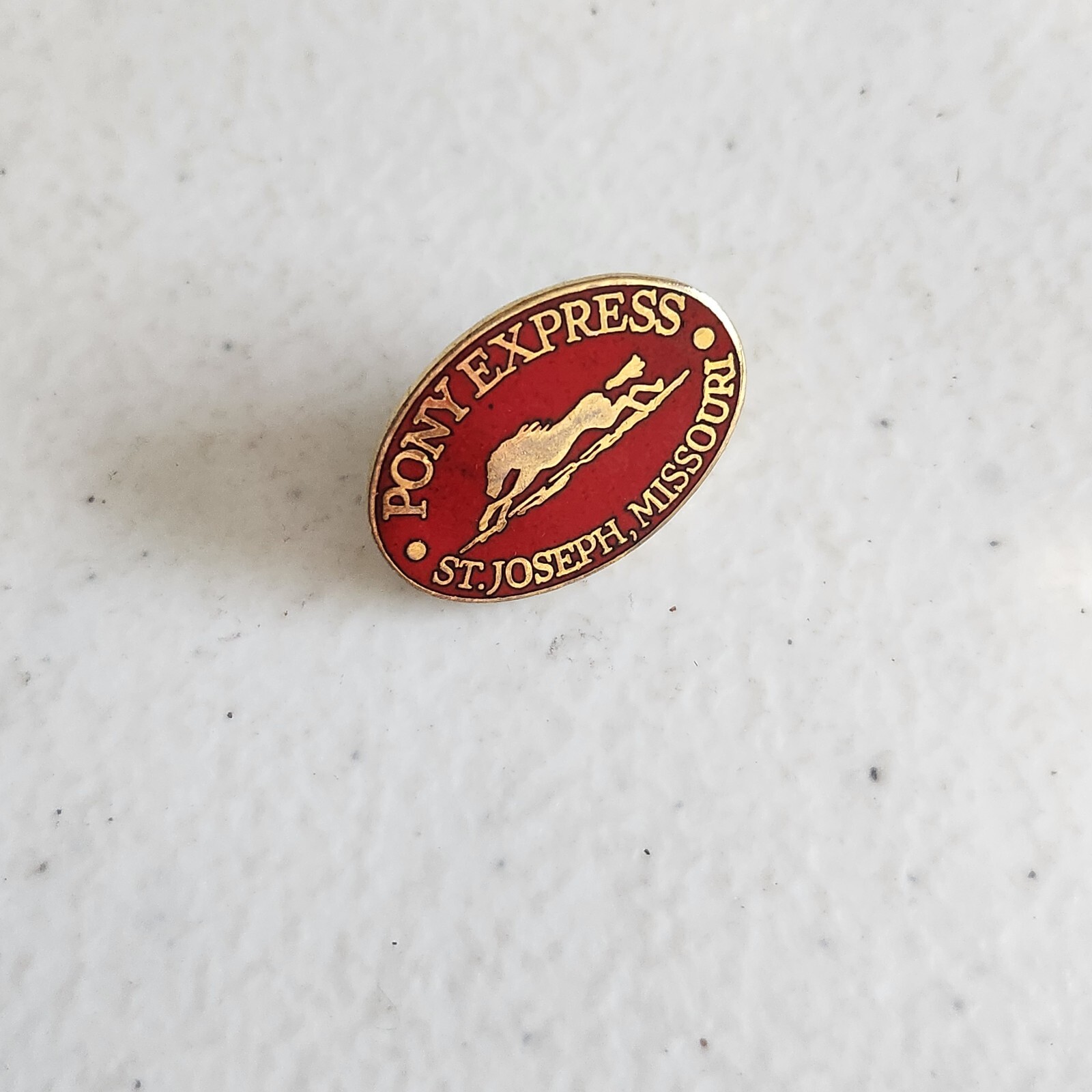 Pony Express St. Joseph Missouri souvenir cappello bavero giacca spilla vintage