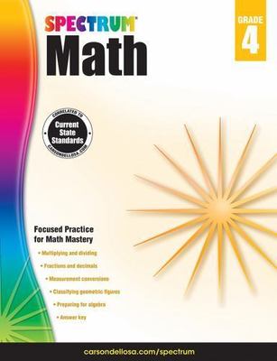 Spectrum 4th Grade Math Workbook  Multiplication  Division  Fractions