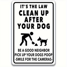 Funny Dog Lover Tin Metal Sign Humorous Pick Up After Your Dog 8x12