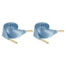 2Pair Satin Ribbon Shoelaces, 2cm Ribbon Shoe Laces 150cm Long Light Blue