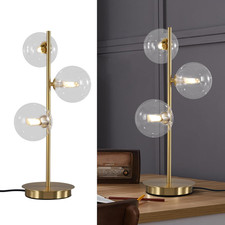 Mid Century Modern 3-Light Globe Table Lamp for Bedroom  Living Room