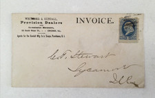 1870s Whitcomb & Kendall Chicago Sycamore Illinois Ad Postal Cover Scott #182 1c