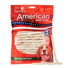 American Beefhide 5in Twist Sticks Dog Dental Chews - Natural Rawhide Dental ...