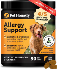 New Dog Allergy Itch Relief 90Ct Salmon Flavor, Probiotics for Immune Skin