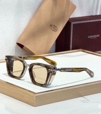 Jacques Marie Mage Borodino Brown Horn Silver Thick Sunglasses Yellow Lens