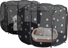 2-in-1 Foldable Pop Up Dog Cat Pet Playpen for Indoor Outdoor Cats Enclosed