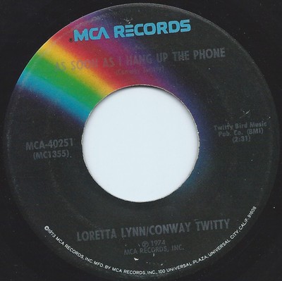Conway Twitty & Loretta Lynn - As Soon As I Hang Up The Phone (7'', Single, Pin)