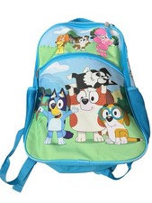 Bluey Kids 16 Backpack Zip Top Front Pocket Adj. Straps Side Pockets