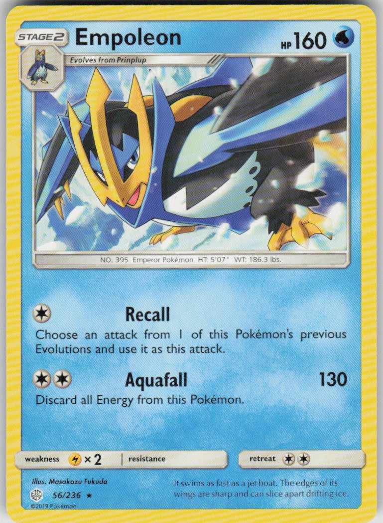 Pokemon Empoleon Rare SM - Cosmic Eclipse 56/236 LP