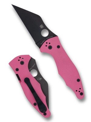 Spyderco Yojimbo 2 Sprint Run Knife Black S30V Blade Pink G-10 Handle C85GPNBKP2
