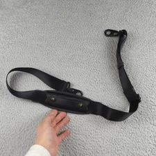 Tumi Replacement Shoulder Strap Black Nylon Adjustable Leather Pad Swivel Clasps