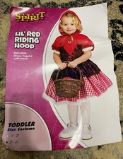 Spirit Halloween Lil Red Riding Hood Toddler Size 2T-4T Costume Dress Up