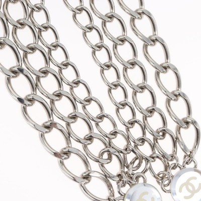CHANEL COCO Mark Chain Clip for Costumes Belt metal Silver  display picture 3